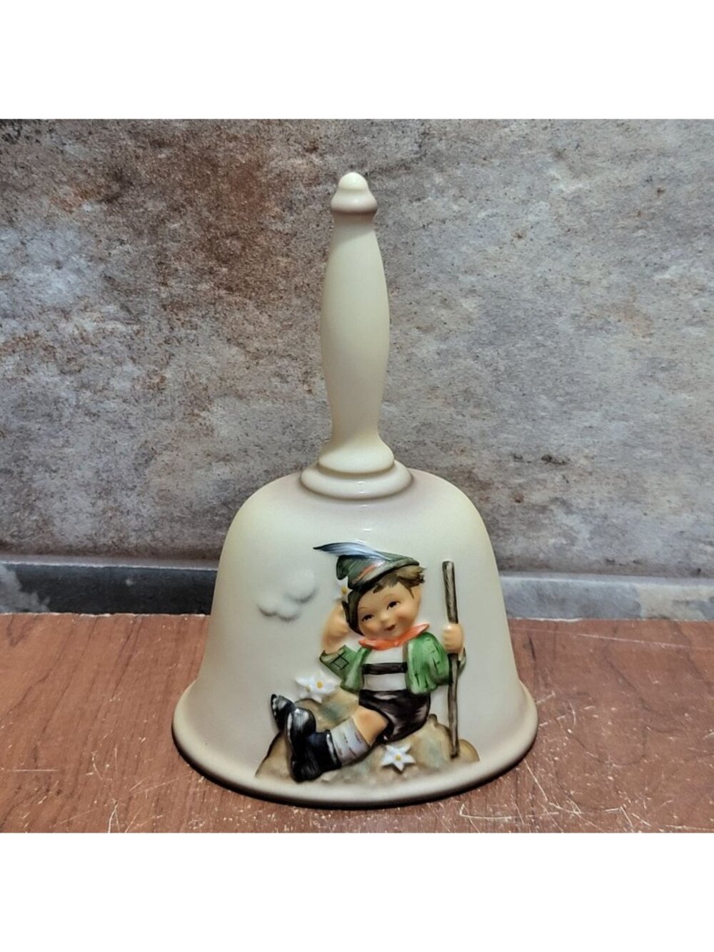 1984 Goebel Hummel Annual Bell Boy Holding Walking Stick Mountaineer Little Hike